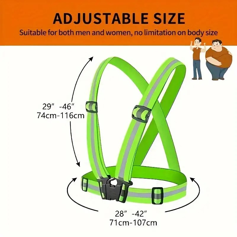Running Visibility Gear - Reflecterend vest Hardloopuitrusting, verstelbare veiligheidsvest met
